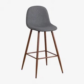 Verpakking Van 2 Glamm Hoge Krukken Grijs – Antraciet & ↑75 Cm & Donker Hout - Sklum