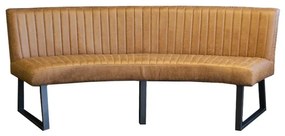 Eetkamerbank - Oval - geschikt voor ovale tafel 200 cm - lederlook Missouri cognac 03