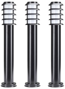 Set van 3 Soll 2 Tuinlamp Zwart 65cm Tuinverlichting Zwart E27
