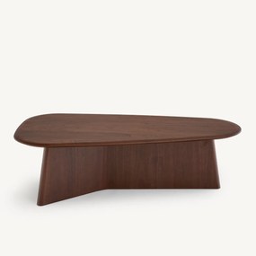 Salontafel van notenhout, hoogte 35 cm, TRIANGOLO