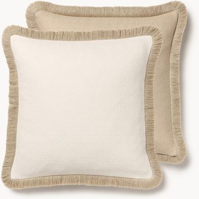 Textuur kussenhoes Viona met franjes