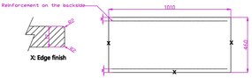 Fontana Dark Emperador badmeubel 100cm warm eiken met rechthoekige waskom en toppaneel