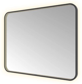 Hotbath &More Soft Square rechthoekige spiegel 100x80cm geborsteld zwart PVD