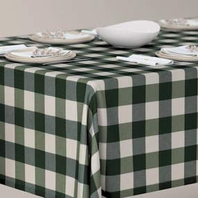 Dekoria Rechthoekig tafelkleed, zielono biała krata (5,5x5,5cm), 130 x 160 cm