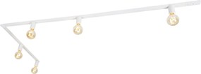 Moderne 1-fase railsysteem 5-lichts incl. E27 fitting wit - Jeana