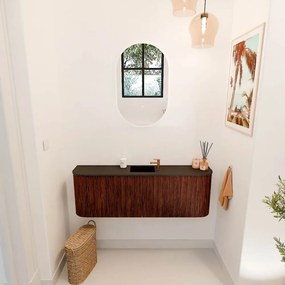 Mondiaz Joya 125cm toiletmeubel ronding links/rechts ruby met wastafel faye midden 1 kraangat urban