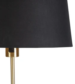 Vloerlamp goud/messing met zwarte kap 35 cm verstelbaar - Parte Klassiek / Antiek E27 cilinder / rond rond Binnenverlichting Lamp