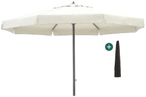 Parasol Shadowline Java | Inclusief hoes | Rond | 500cm | Met draaihendel | Grijs/Antraciet | Kees Smit Tuinmeubelen