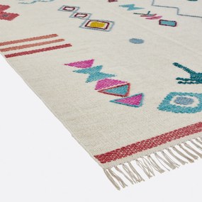 Plat geweven vloerkleed in wol, Imani