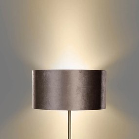 Vloerlamp messing met velours kap bruin 40cm - Simplo Klassiek / Antiek, Modern E27 rond Binnenverlichting Lamp