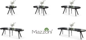 EXPANSO Czarny Mat/zwarte poten - GROTE RONDE TAFEL Ø110 UITBREIDBAAR TOT 310 cm met Y-POTEN LOFT/INDUSTRIAL