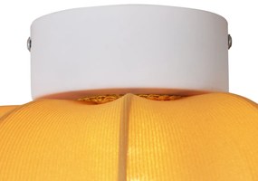 Stoffen Japandi plafondlamp goud 37cm - Plu AsyeshaJapandi E27 rond Binnenverlichting Lamp