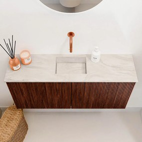 Mondiaz Joya DLux 90cm toiletmeubel ruby met wastafel faye midden zonder kraangat ostra