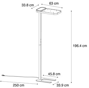 Daglicht vloerlamp grijs incl. LED en dimmer - Guzo Modern Binnenverlichting Lamp