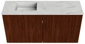 Mondiaz Joya DLux 80cm toiletmeubel ruby met wastafel faye links 1 kraangat opalo