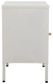 Kare Design Paros Nachtkastje Met Ribbelglas Off White - 40x35x60cm.