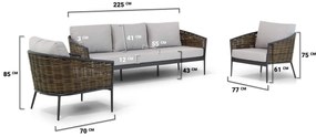 Stoel en Bank Loungeset 5 personen Aluminium Taupe  Coco Coco Palm