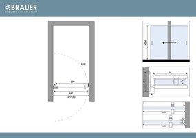 Brauer Void profielloze nisdeur 60cm koper geborsteld PVD