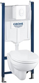 Grohe QuickFix Lecico Perth toiletset met hangtoilet wit bedieningspaneel en Rapid SL inbouwreservoir