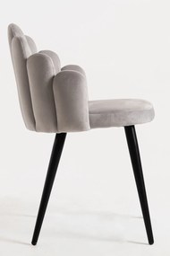 Set 4 Hand Fluwelen Stoelen Zwarte Poten