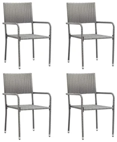 vidaXL Tuinstoelen 4 st poly rattan antraciet