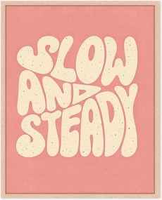 Ingelijste digitale print Slow & Steady, handgemaakt