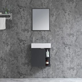 Badstuber Spring toiletmeubel 50x60cm grijs met spiegel