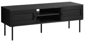 Zwarte Rotan Tv-meubel - 120x40x43cm.