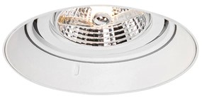 Set van 6 Moderne inbouwspot wit GU10 AR70 rond trimless - Oneon