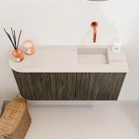 Mondiaz Joya DLux 80cm toiletmeubel ronding links shadow met wastafel faye rechts zonder kraangat meli