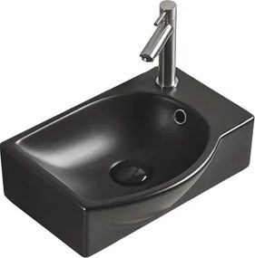 Mexen Mista linkse opbouw wastafel 40 x 28 cm, mat zwart - 22174085L