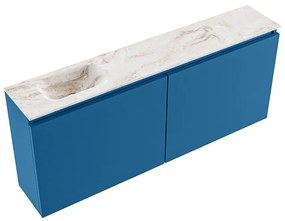 Mondiaz Ture DLux toiletmeubel 120cm jeans met wastafel frappe links zonder kraangat