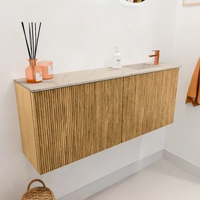 Mondiaz Joya DLux 100cm toiletmeubel oak met wastafel faye rechts 1 kraangat frappe