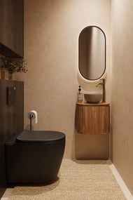 Livli Estrela toiletmeubel 40cm ribbelfront met waskom in taupe