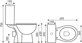 Kerra Niagara randloos toilet met zitting wit PK