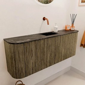 Mondiaz Joya DLux 115cm toiletmeubel ronding links/rechts dusk met wastafel faye midden zonder kraangat lava