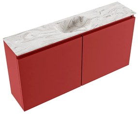 Mondiaz Ture DLux toiletmeubel 100cm fire met wastafel glace midden met kraangat