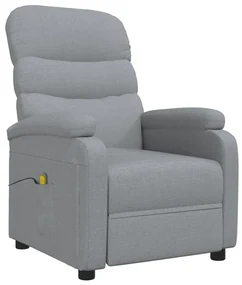 vidaXL Massagestoel verstelbaar stof lichtgrijs