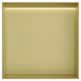 Hotbath &More frameless inbouwnis met verlichting 30x30x10cm geborsteld messing PVD