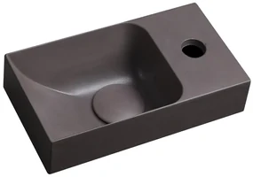 Sapho Piccolino fontein beton kraangat rechts 31x17cm donkerbruin