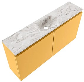 Mondiaz Ture DLux toiletmeubel 100cm ocher met wastafel glace midden met kraangat