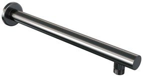 Brauer Stripe inbouw regendouche met 25cm hoofddouche, met rechte muurarm, glijstang en staafhanddouche set 19 gunmetal geborsteld PVD