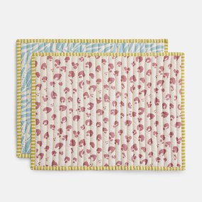 Set van 2 omkeerbare placemats, katoen voile, LEAN