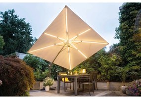 Garden Impressions Hawaii zweefparasol Lumen LED 300x300 cm - zand