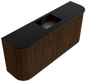 Mondiaz Joya 95cm toiletmeubel ronding links/rechts walnut met wastafel faye midden zonder kraangat urban