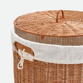 Wasmand met deksel, rotan, JANA