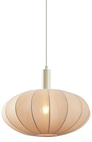 Japandi hanglamp beige met stoffen kap - BidaJapandi E27 Scandinavisch rond Binnenverlichting Lamp