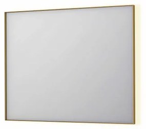 INK SP32 spiegel - 100x4x80cm rechthoek in stalen kader incl indir LED - verwarming - color changing - dimbaar en schakelaar - geborsteld mat goud 8410062