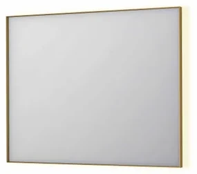 INK SP32 spiegel - 100x4x80cm rechthoek in stalen kader incl indir LED - verwarming - color changing - dimbaar en schakelaar - geborsteld mat goud 8410062