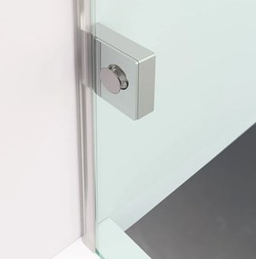 Polysan Fortis Edge hoekcabine met draaideur rechts helder glas 100x100cm chroom
